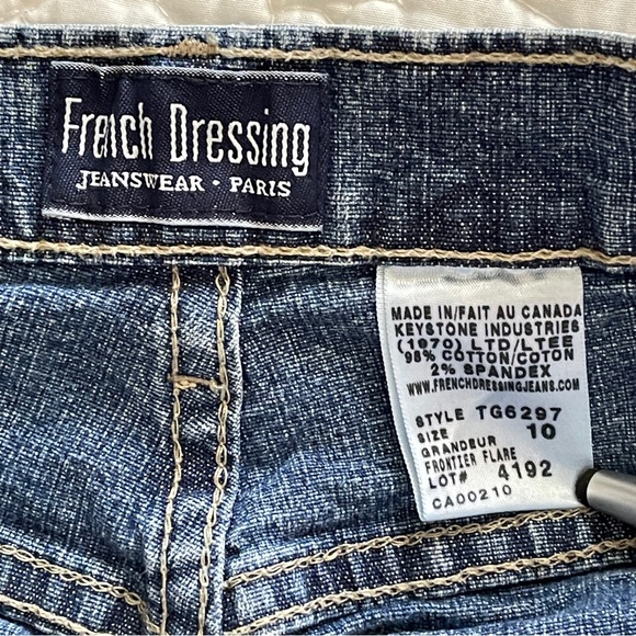 French Dressing Jeanswear Paris Womens High Waisted Flare Size 10 Long/T… - Picture 3 of 9